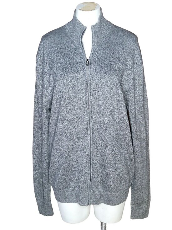 Canada C&A Other - Vintage CANDA C&A Mens Cotton Cardigan Sweater Large Gray Full Zip Preppy